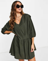Mango Smock Dress In Grey