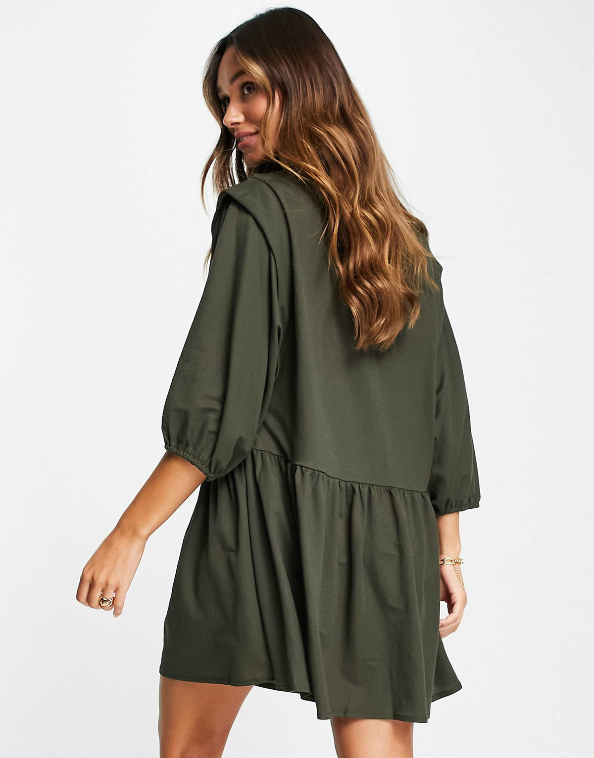 Mango Smock Dress In Grey