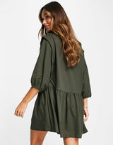 Mango Smock Dress In Grey