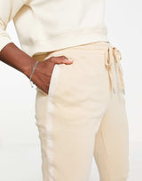 Steve Madden Logo Side Joggers In Beige