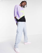 Asos Design Oversized Knitted Jumper With Lightning Bolt
