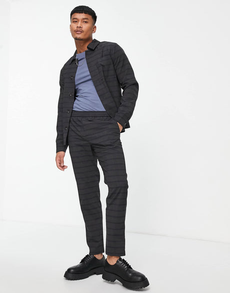 Jack & Jones Premium Boxy Suit Jacket In Grey Check