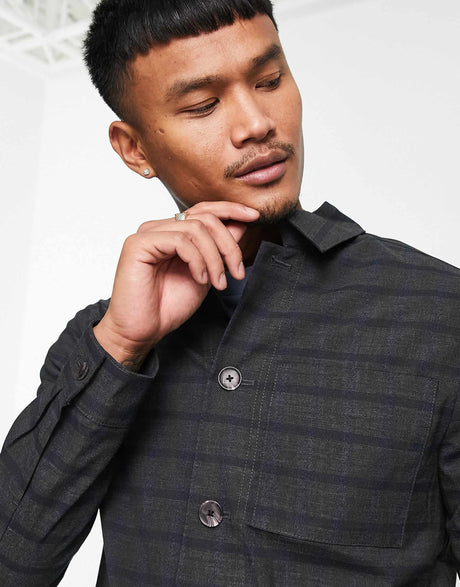 Jack & Jones Premium Boxy Suit Jacket In Grey Check