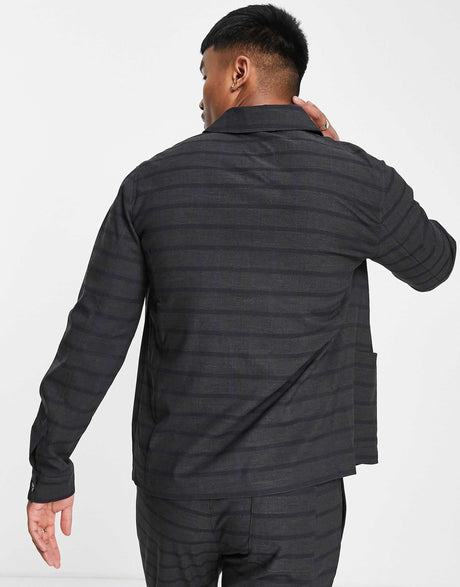 Jack & Jones Premium Boxy Suit Jacket In Grey Check