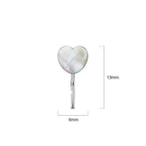 Solid 925 Sterling Silver White Heart Resin Hook Earrings