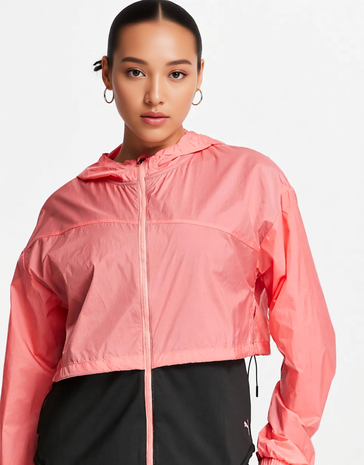 Puma Train Georgia Hooded Jacket In Peach