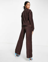 French Connection Shula Half Zip Valour Tracksuit Top In Chocolate Brown Co-Ord