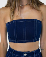 BY.DYLN Cooper Crop - Dark Denim