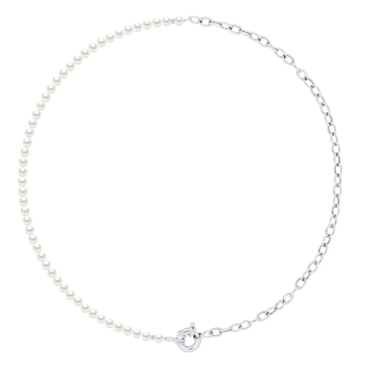 Necklace Freshwater Pearl White Sterling Silver 4-5mm
