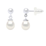 Earrings Freshwater Pearl White White Gold 6-7mm