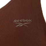 Reebok Assymetric One Shoulder Crop Top In Brown