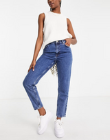 Mango Mom Jeans In Blue