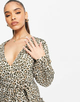 Na-Kd Overlap Mini Dress In Leopard