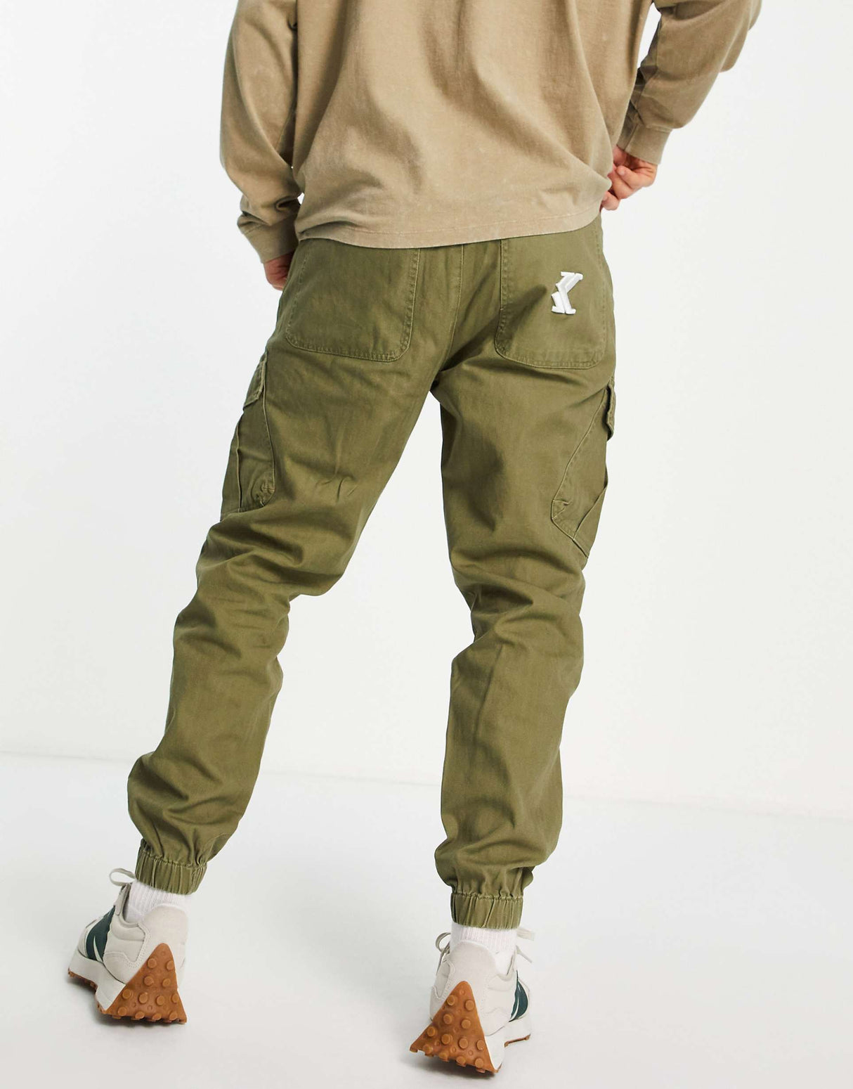 Karl Kani Retro Co-Ord Washed Cargo Trousers In Dark Green