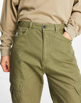 Karl Kani Retro Co-Ord Washed Cargo Trousers In Dark Green