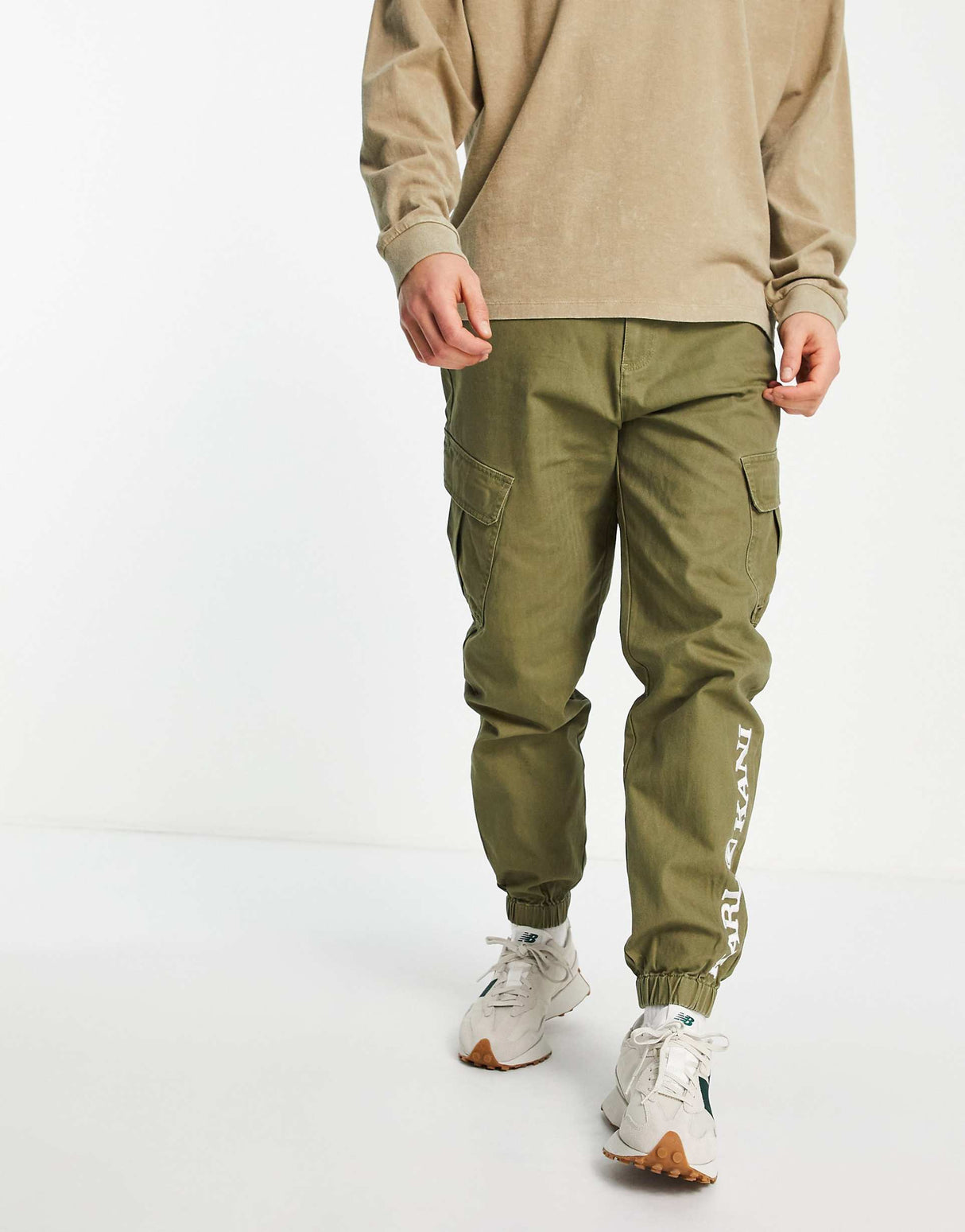 Karl Kani Retro Co-Ord Washed Cargo Trousers In Dark Green