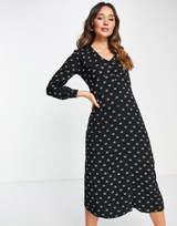 Whistles Izzy Horse Print Large Collar Dress In Black