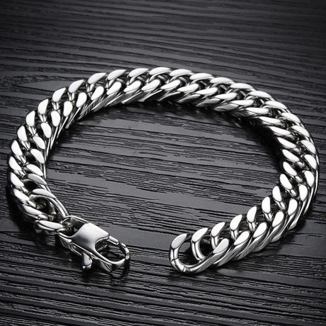 Bullion Gold Curb Chain Stainless Steel Bracelet 12mm