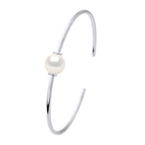 Bangle Bracelet Semi Rigid - Natural White - adjustable for Wrist from 14 to 20 cm of Girth