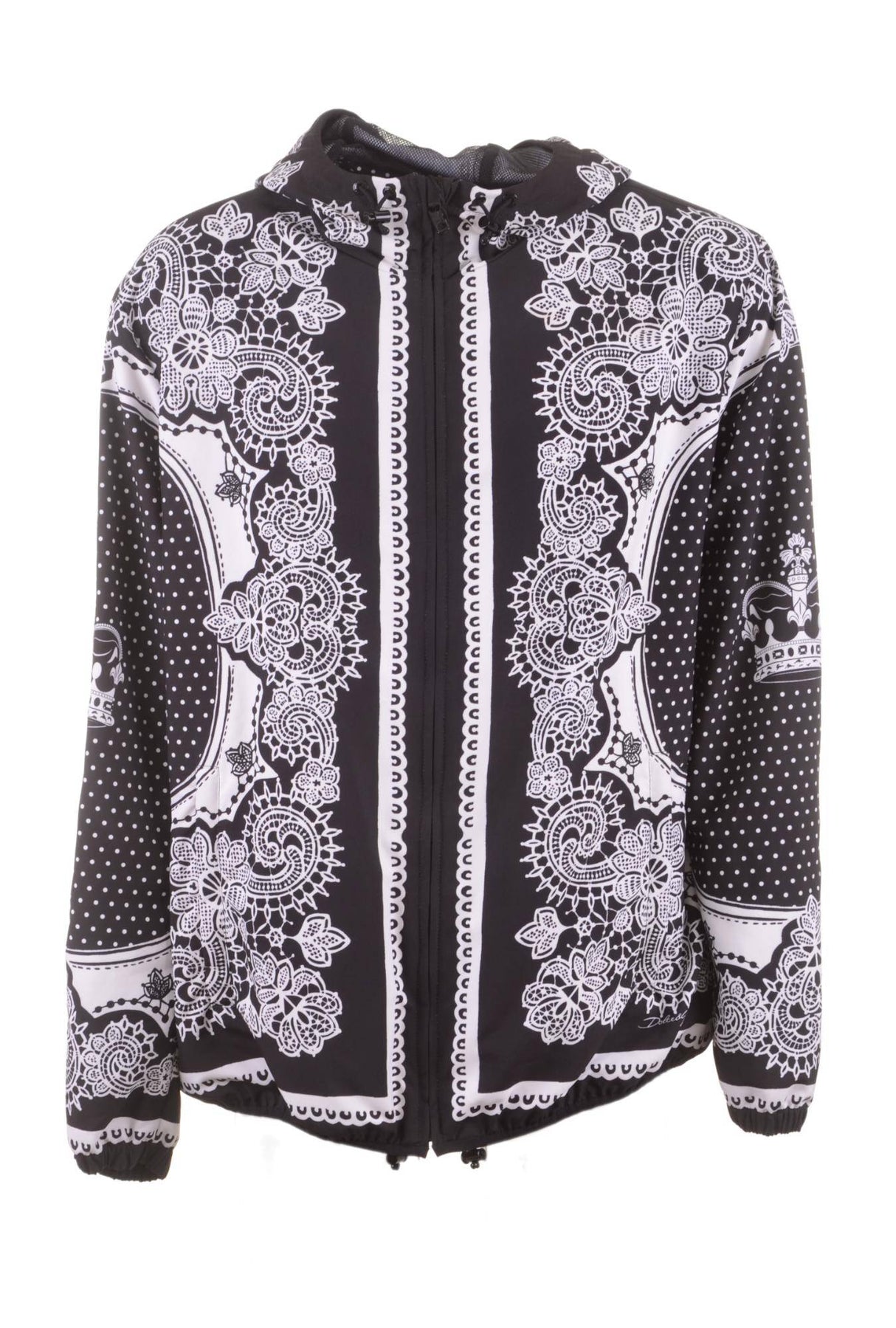 Dolce & Gabbana Men Hooded Printed Zipped Jacket
