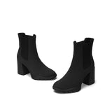 Block Heel Chelsea Boots - Black