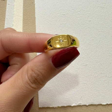 Bullion Gold Celestial Brilliance Ring with Cubic Zirconia in Gold Layered