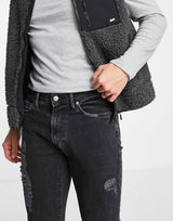 Abercrombie & Fitch Super Skinny Fit Distressed Jeans In Washed Black
