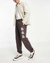 Huf Crown Stack Joggers In Brown