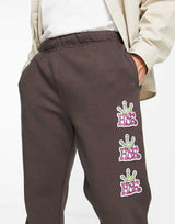 Huf Crown Stack Joggers In Brown