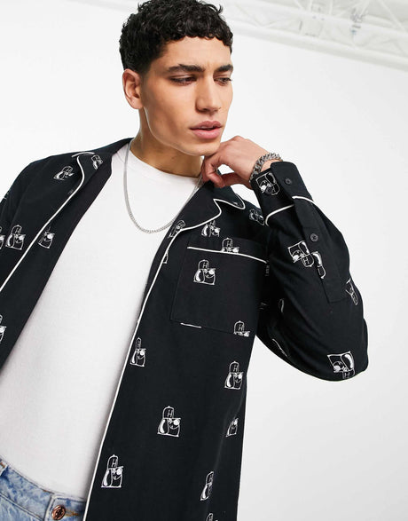 Huf Remio Print Shirt In Black
