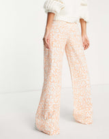 Free People Love So Right Wide Leg Trousers In Peach