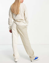 Na-Kd X Josefine Two Tone Straight Leg Jeans In Beige