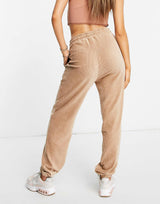 Na-Kd X Rianne Meijer Co-Ord Velour Joggers In Beige