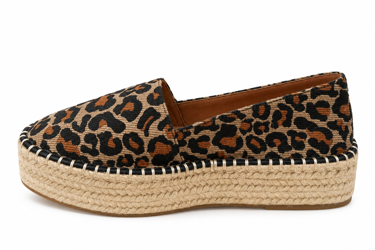 Asos Design Wide Fit July Flatform Espadrilles In Leopard