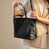 Nalandu Raleigh Large Capacity Canvas Commuter Tote Bag - Black