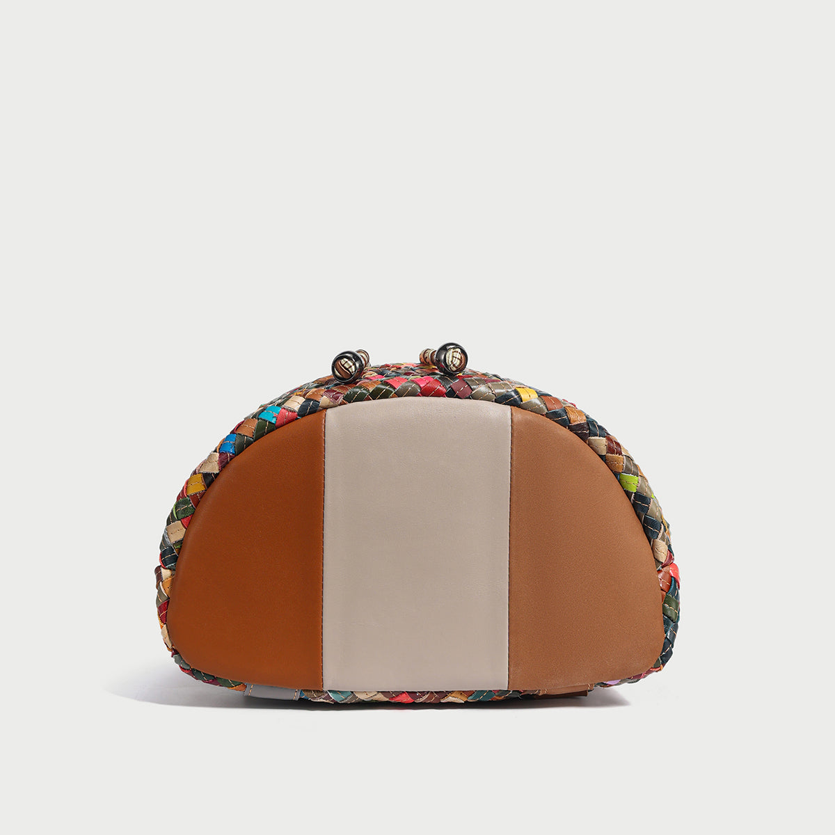 Sunset Multicolor Woven Leather Flap Backpack - Rainbow