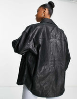 Urban Revivo Faux Leather Jacket In Black