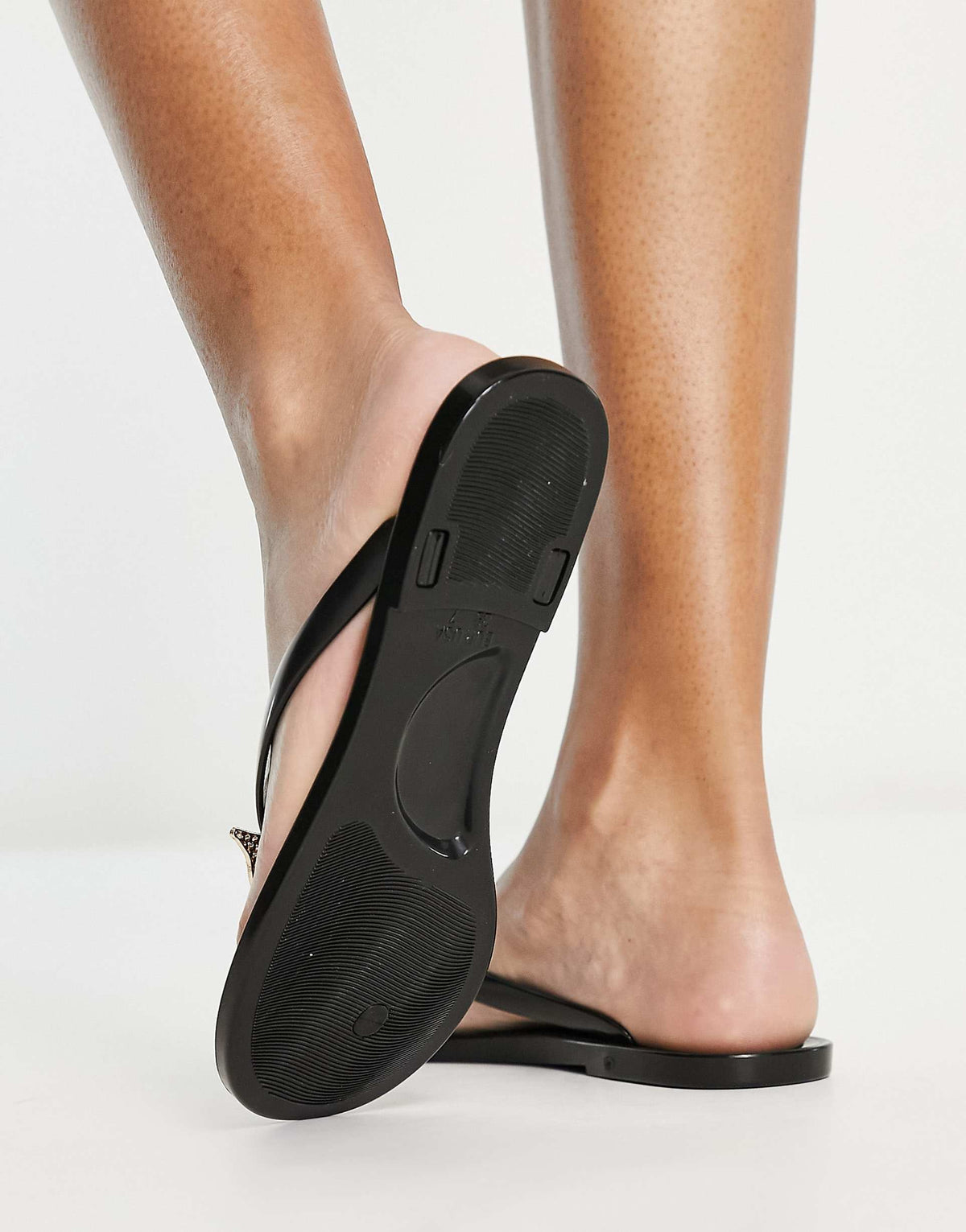Aldo Alelith Jelly Flip Flop Sandals With Butterfly Embellishment In Black