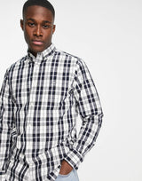Gant Regular Fit Check Shirt With Small Shield Logo In Black Check