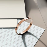 Bullion Gold Carrie Stainless Steel Bangle in Rose Gold - 64mm