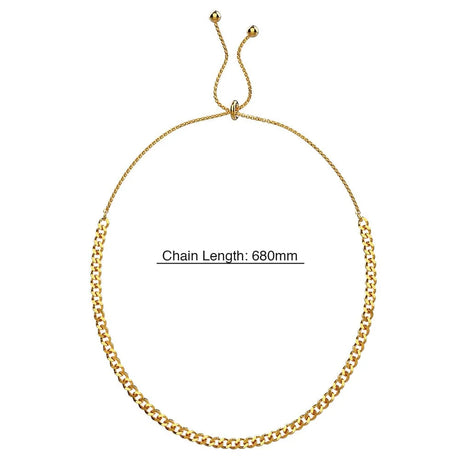Bullion Gold Medusa Weave Link Gold Chain Slider Necklace