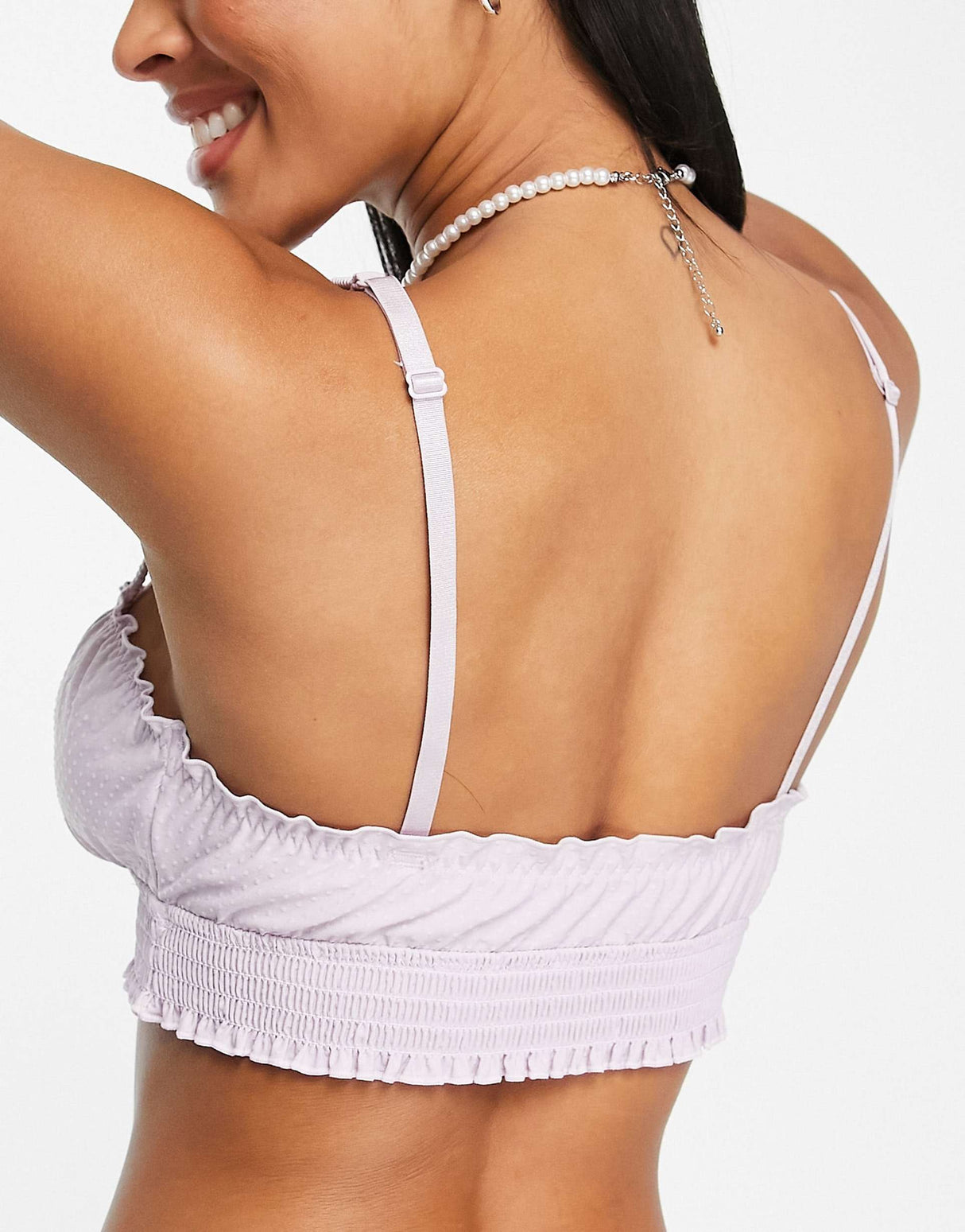 & Other Stories Floral Print Bustier Bralette In Lilac