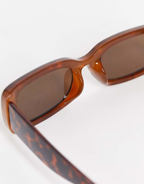 Weekday Cruise Squared Sunglasses In Tortoiseshell