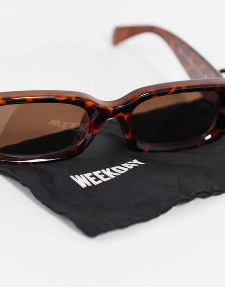 Weekday Cruise Squared Sunglasses In Tortoiseshell