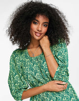 Whistles Maxi Smock Dress With Tie Waist In Abstract Print