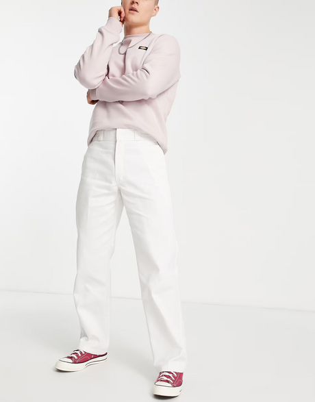 Dickies 874 Work Trousers In White Straight Fit