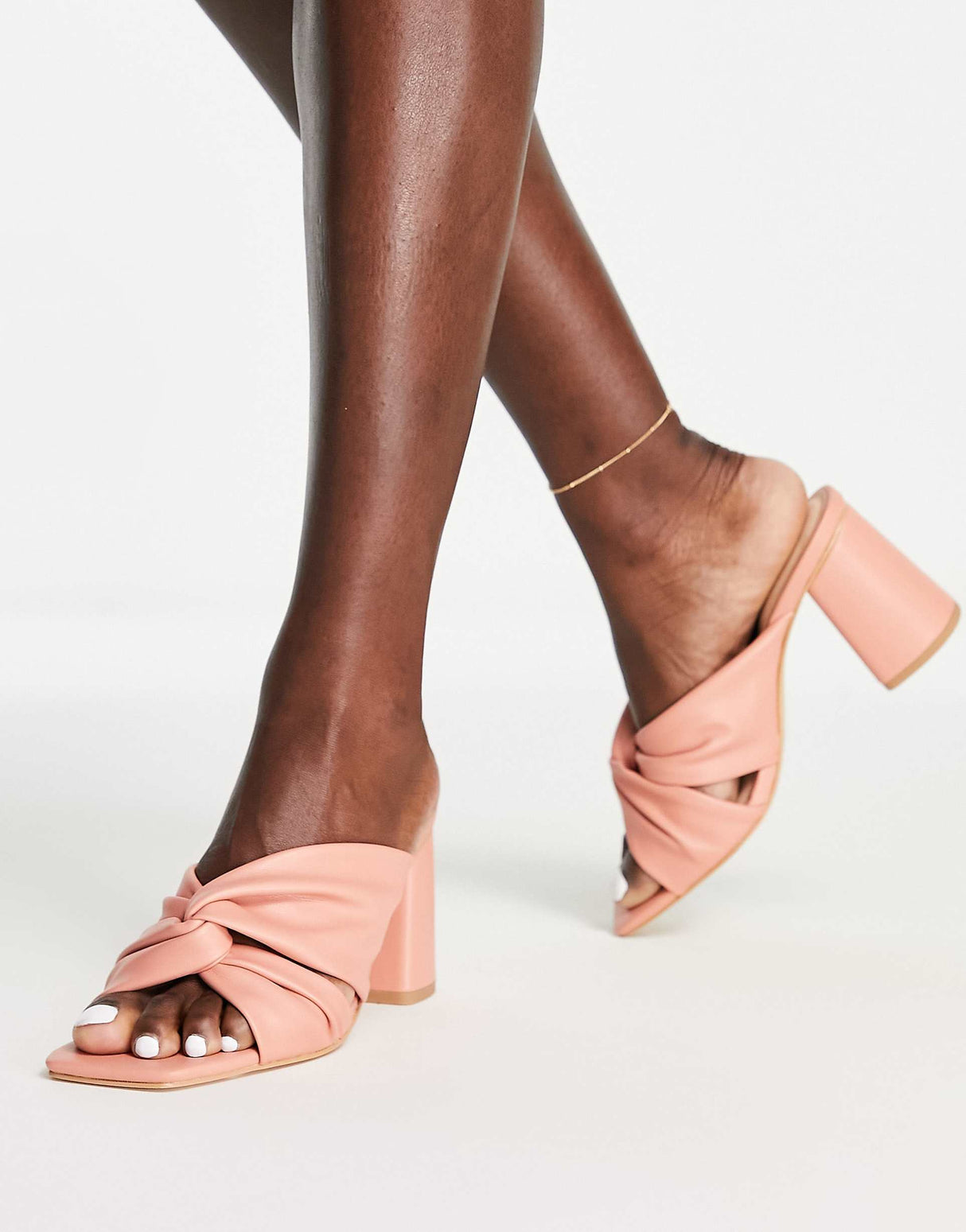 Office Manarolamule Block Heeled Sandals In Pink