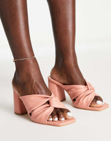 Office Manarolamule Block Heeled Sandals In Pink
