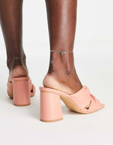 Office Manarolamule Block Heeled Sandals In Pink