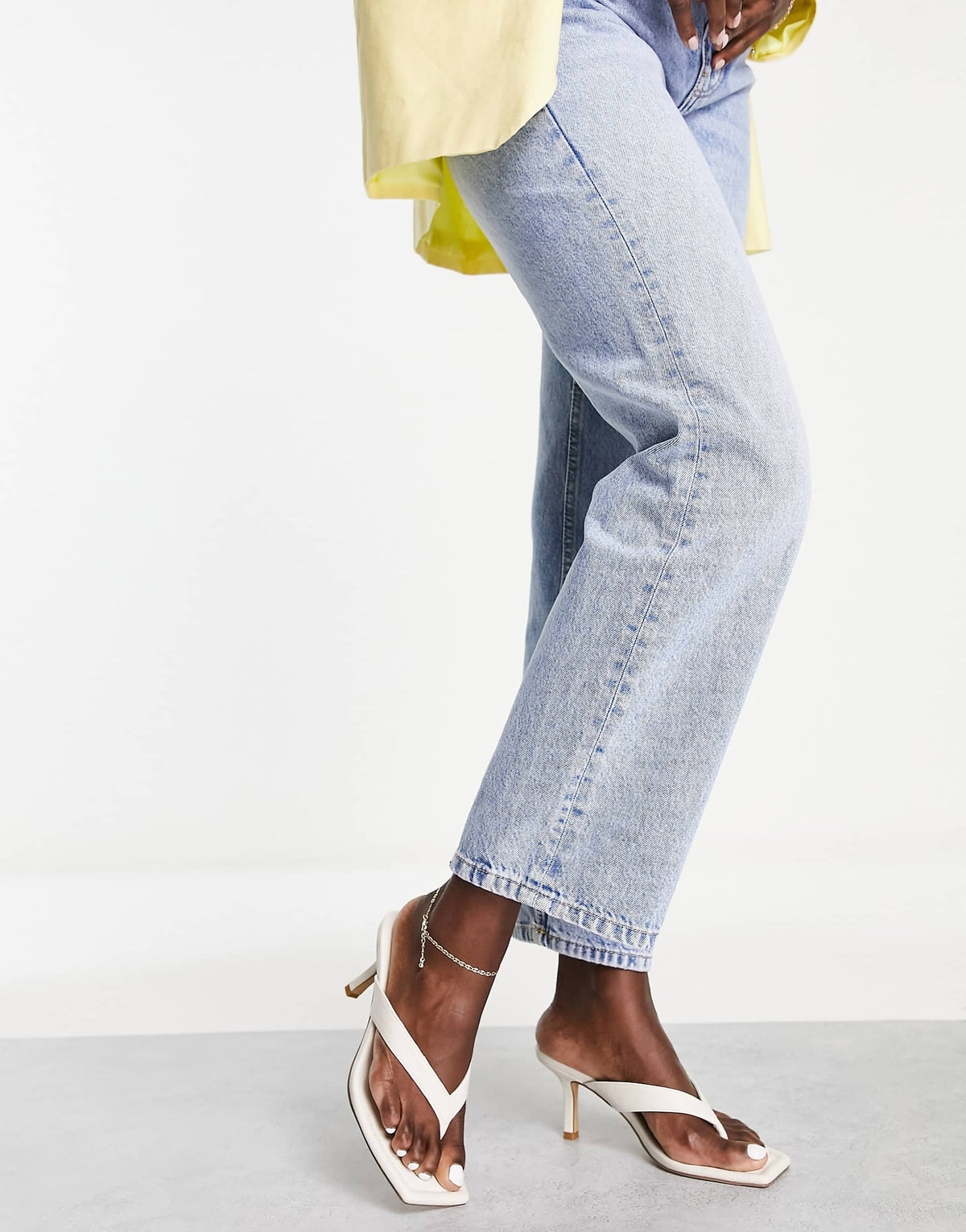 Office Messina Thong Heeled Sandals In Off White